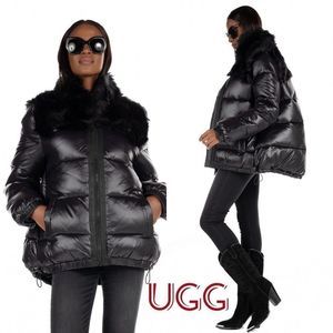 UGG JADA FAUX FUR HOODED PUFFER JACKET/ COAT~BLACK~SIZE XS